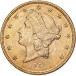 United States 1904 Gold 20 Dollars Liberty Head - Double Eagle Very fine (AGW=0.9856 oz.)