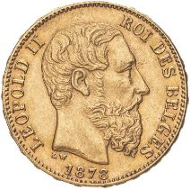 Belgium Leopold II 1878 Gold 20 Francs Good extremely fine (AGW=0.1867 oz.)