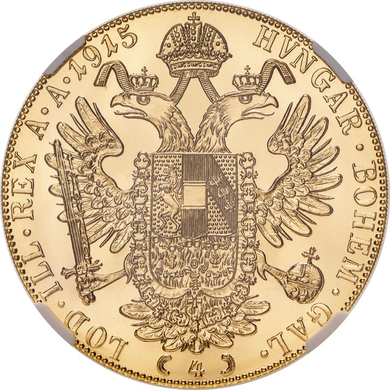 Austria: Habsburg Franz Joseph I 1915 Gold 4 Ducats Restrike NGC MS 69 #3957914-004 (AGW=0.4427 oz.) - Image 2 of 4