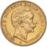 Germany: Prussia Wilhelm II 1896 A Gold 20 Mark Very fine (AGW=0.2305 oz.)