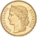 Switzerland 1896 Gold 20 Francs Extremely fine (AGW=0.1867 oz.)