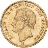 Germany: Saxony Johann 1872 E Gold 20 Mark Extremely fine (AGW=0.2305 oz.)