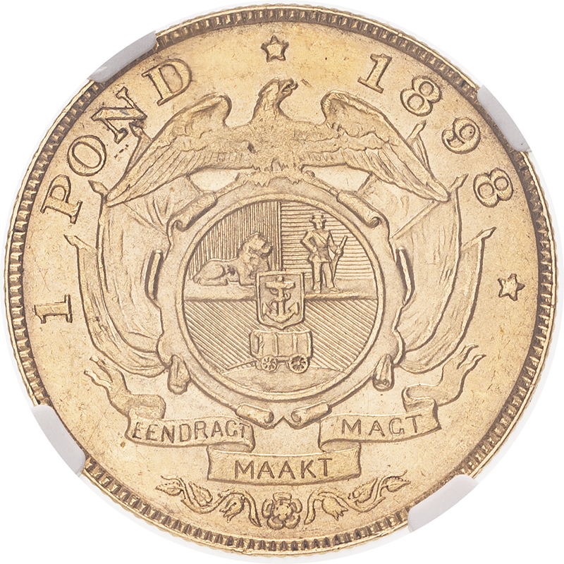 South Africa Paul Kruger 1898 Gold Pond single shaft NGC MS 61 #4978644-003 (AGW=0.2356 oz.) - Image 2 of 4