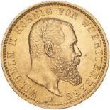 Germany: Württemberg Wilhelm II 1905 F Gold 20 Mark Good extremely fine (AGW=0.2305 oz.)