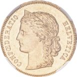 Switzerland 1895 Gold 20 Francs NGC MS 62 #2126812-046 (AGW=0.1867 oz.)