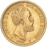 Sweden Oscar II 1890 EB Gold 20 Kronor Extremely fine (AGW=0.2593 oz.)