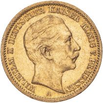 Germany: Prussia Wilhelm II 1907 A Gold 20 Mark Extremely fine (AGW=0.2305 oz.)