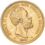 Sweden Oscar II 1899 EB Gold 20 Kronor Extremely fine (AGW=0.2593 oz.)