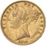 1855 Gold Sovereign WW raised Very fine (AGW=0.2355 oz.)