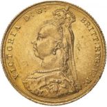 1887 Gold Sovereign Angled J Good very fine (AGW=0.2355 oz.)