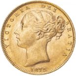 1872 Gold Sovereign Shield - die number Good very fine (AGW=0.2355 oz.)