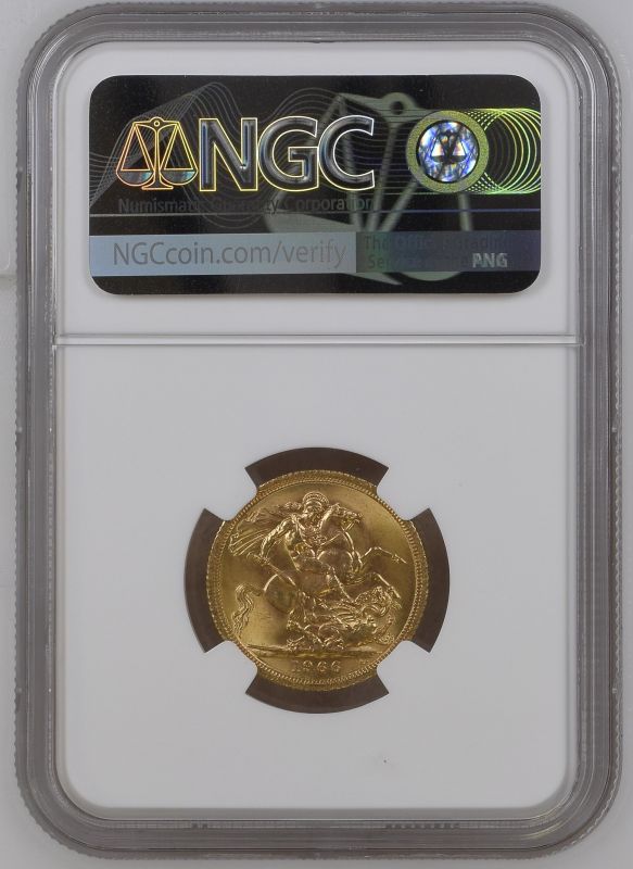 1966 Gold Sovereign NGC MS 63 #2125235-030 (AGW=0.2355 oz.) - Image 4 of 4