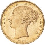 1881 M Gold Sovereign Shield Good fine (AGW=0.2355 oz.)