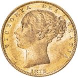 1872 Gold Sovereign Shield - die number Good very fine (AGW=0.2355 oz.)