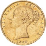 1858 Gold Sovereign Good fine (AGW=0.2355 oz.)