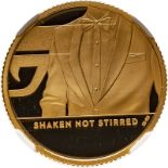 2020 Gold 25 Pounds (1/4 oz.) James Bond, Shaken not Stirred Proof NGC PF 70 ULTRA CAMEO #6055724-01