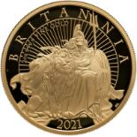 2021 Gold 200 Pounds (2 oz.) Britannia and the Lion Proof