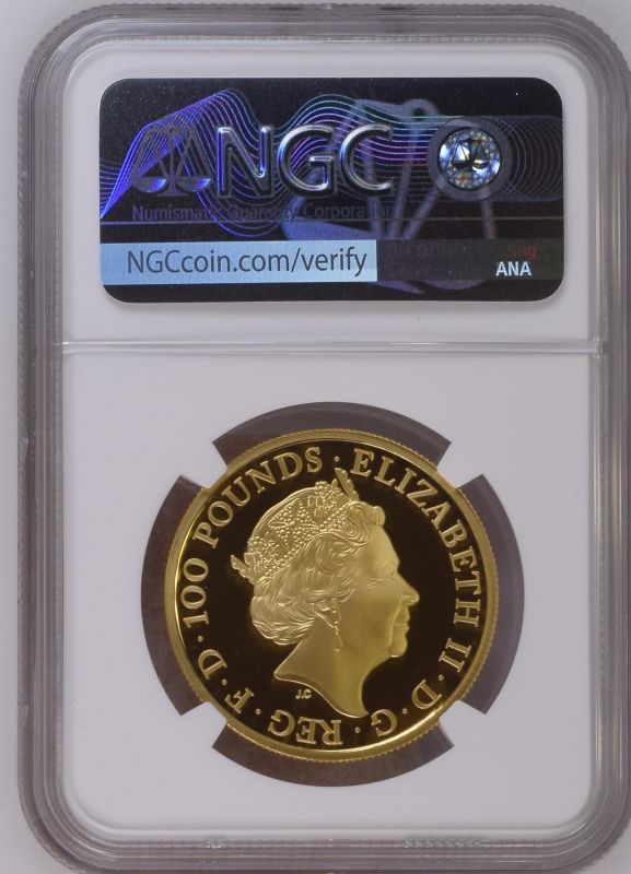 2021 Gold 100 Pounds (1 oz.) The Queen's Beasts 2021 Proof NGC PF 70 ULTRA CAMEO #6030953-001 Box &  - Image 4 of 4