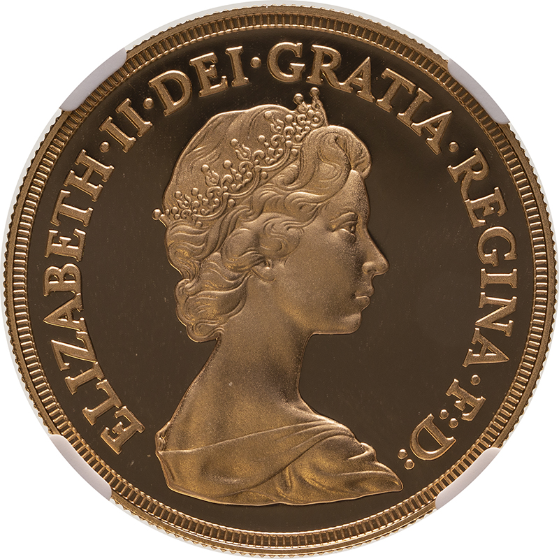 1981 Gold 5 Pounds (5 Sovereigns) Proof NGC PF 70 ULTRA CAMEO #6133496-001 (AGW=1.1777 oz.) - Image 2 of 4