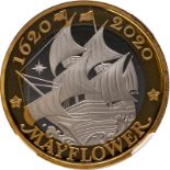 2020 Silver 2 Pounds Mayflower Proof NGC PF 70 ULTRA CAMEO #6135128-331 Box & COA