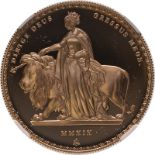 St. Helena 2019 Gold 5 Pounds Una & the Lion Proof NGC PF 69 ULTRA CAMEO #2126798-001 (AGW=1.1773 oz