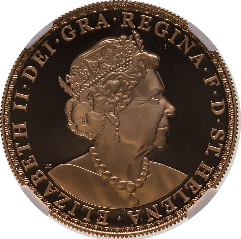 St. Helena 2019 Gold 5 Pounds Una & the Lion Proof NGC PF 69 ULTRA CAMEO #2126798-001 (AGW=1.1773 oz - Image 2 of 4