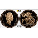 1986 Gold Half-Sovereign Proof PCGS PR70 DCAM #42518578 (AGW=0.1178 oz.)