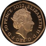 2022 The Platinum Jubilee of Her Majesty The Queen 50 Pence Gold Proof Two Coin Set (AGW=0.9141 oz.)