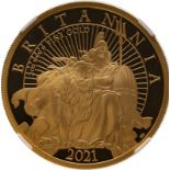 2021 Gold 200 Pounds (2 oz.) Britannia and the Lion Proof NGC PF 70 ULTRA CAMEO #2114833-003