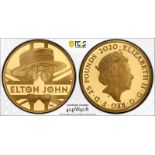 2020 Gold 25 Pounds (1/4 oz.) Music Legends - Elton John Proof PCGS PR69 DCAM #41468908 Box & COA