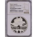 2020 Lot of 2 " Music Legends - Elton John" Silver 5 Pounds Proof NGC PF 69 ULTRA CAMEO Box & COA (A