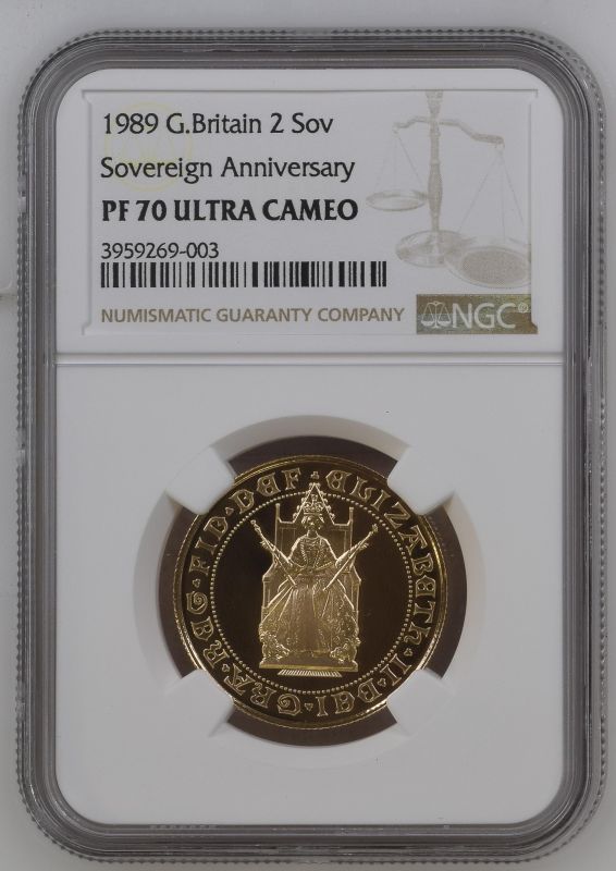 1989 Gold 2 Pounds (Double Sovereign) 500th Anniversary Proof NGC PF 70 ULTRA CAMEO #3959269-003 (AG - Image 3 of 4