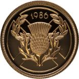 1986 Gold 2 Pounds XIII Commonwealth Games Proof Box & COA (AGW=0.4711 oz.)