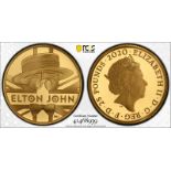 2020 Gold 25 Pounds (1/4 oz.) Music Legends - Elton John Proof PCGS PR70 DCAM #41468939 Box & COA