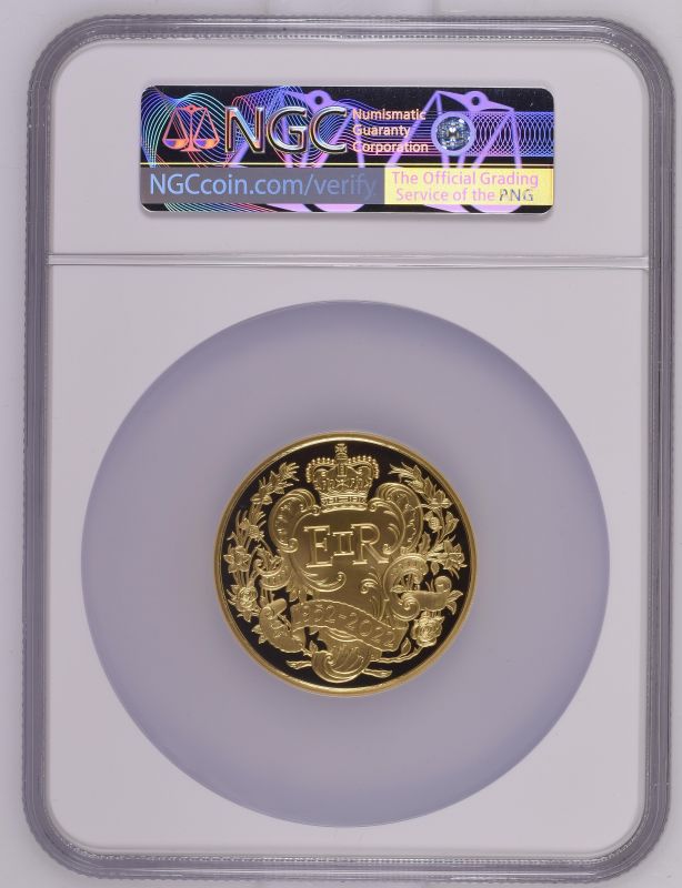 2022 Gold 500 Pounds (5 oz.) Platinum Jubilee Proof NGC PF 70 ULTRA CAMEO #6320638-001 Box & COA - Image 4 of 4