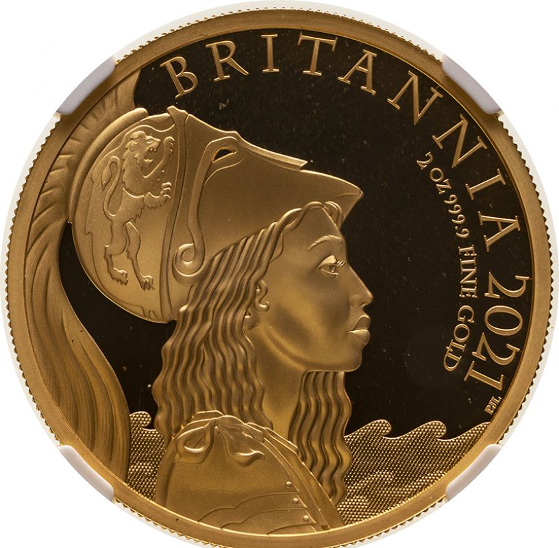 2021 Gold 200 Pounds (2 oz.) Britannia Premium Proof NGC PF 70 ULTRA CAMEO #2114833-002