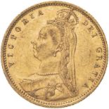 1890 Gold Half-Sovereign No JEB High shield DISH L509 Good very fine (AGW=0.1176 oz.)