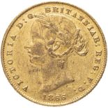 1866 SY Gold Sovereign Very Fine, Two bag marks on bust (AGW=0.2355 oz.)