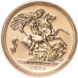 2004 Gold Sovereign (AGW=0.2355 oz.)
