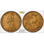 1891 Gold Sovereign Short tail PCGS XF40 #42926372 R5, estimated 5-10 in existence (AGW=0.2355 oz.)