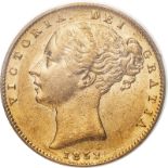 1859 Gold Sovereign PCGS AU55 #4763297 (AGW=0.2355 oz.)