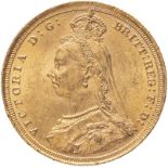 1888 S Gold Sovereign First Legend. DISH.S7 Good extremely fine and lustrous (AGW=0.2355 oz.)