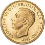 1937 Gold 5 Pounds (5 Sovereigns) Proof About uncirculated. Deep cut on obverse. (AGW=1.1777 oz.)