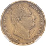 1831 Gold Sovereign First bust - WW with stops NGC VF 30 #6266700-007 (AGW=0.2355 oz.)
