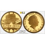 2020 Gold 25 Pounds (1/4 oz.) Music Legends - Elton John Proof PCGS PR69 DCAM #41468940 Box & COA