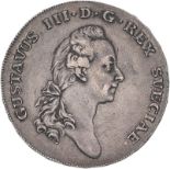 Sweden Gustav III 1775 OL Silver 3 Daler SM / Riksdaler Very fine