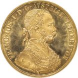 Austria: Habsburg Franz Joseph I 1915 Gold 4 Ducats Restrike About mint state (AGW=0.4427 oz.)