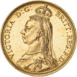 1887 Gold 2 Pounds (Double Sovereign) Good extremely fine. Small edge nick. (AGW=0.4711 oz.)