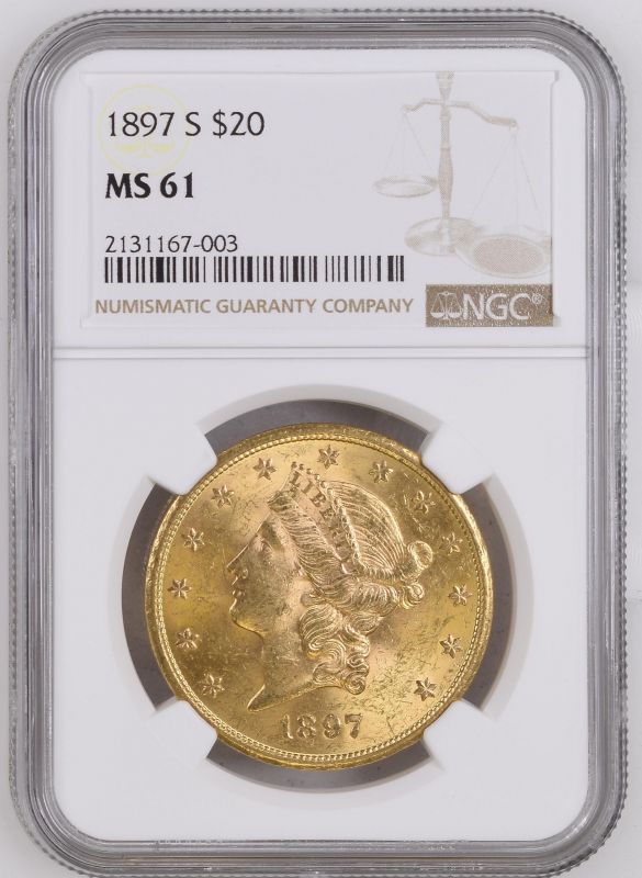 United States 1897 Gold 20 Dollars Liberty Head - Double Eagle NGC MS 61 #2131167-003 (AGW=0.9856 oz