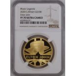 2020 Gold 100 Pounds (1 oz.) Music Legends - Elton John Proof NGC PF 70 ULTRA CAMEO #6028944-021